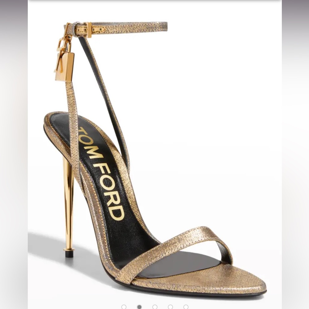 Tom Ford coated metallic gold sandal sz 7.5. Brand new, never worn.